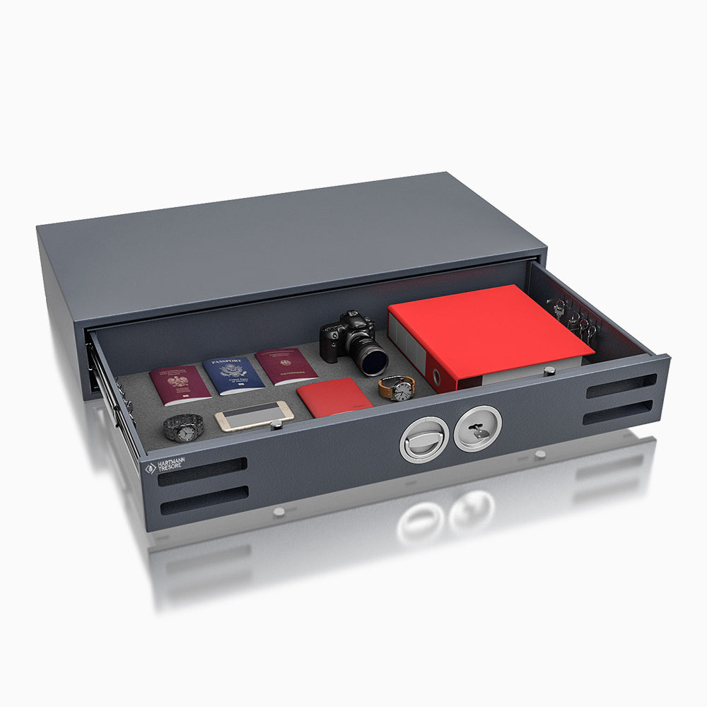 Domový trezor DR 40-03 s kľúčovým zámkom, vo farbe RAL 7024